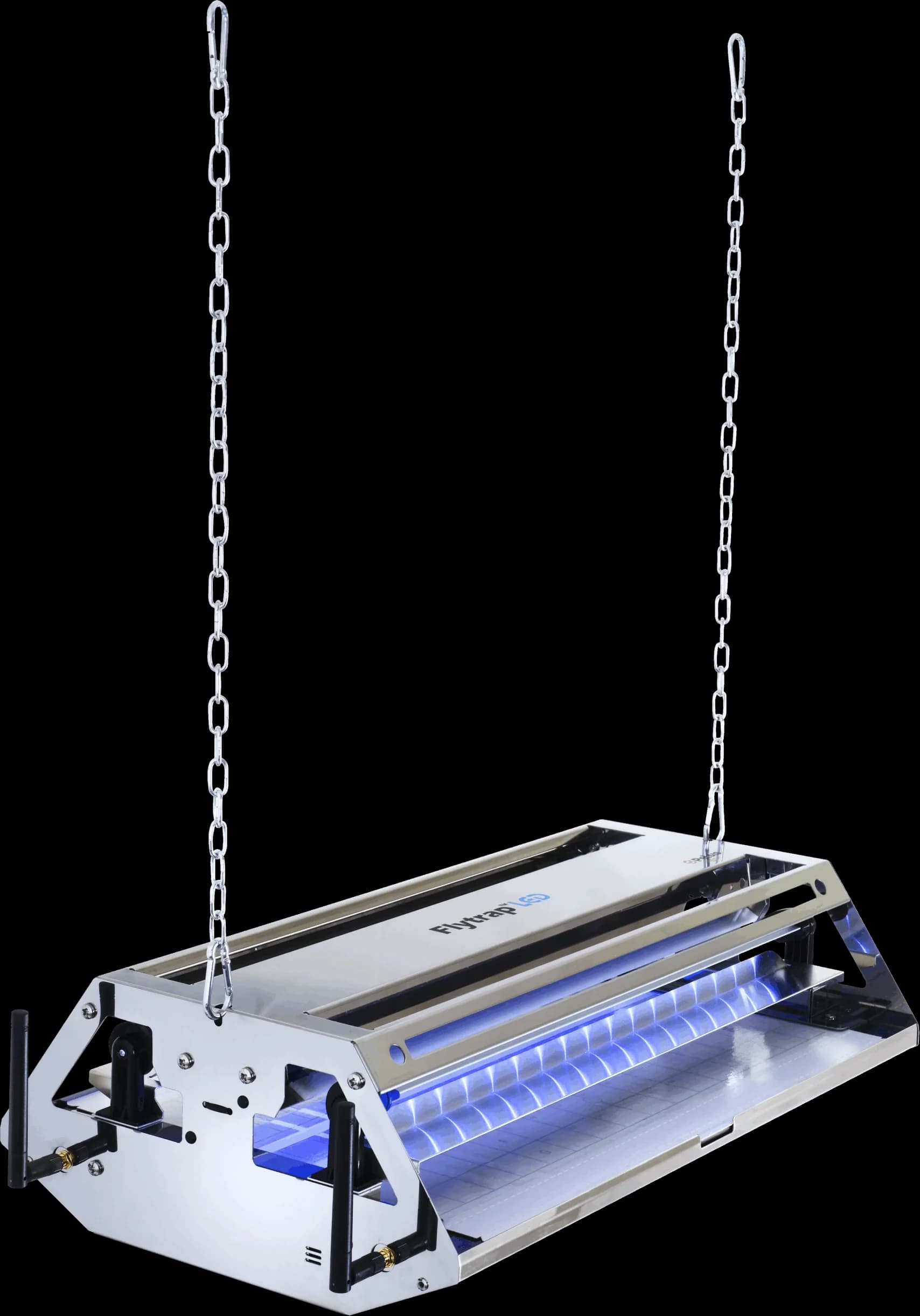 A ceiling-hung Flytrap LED fly killer